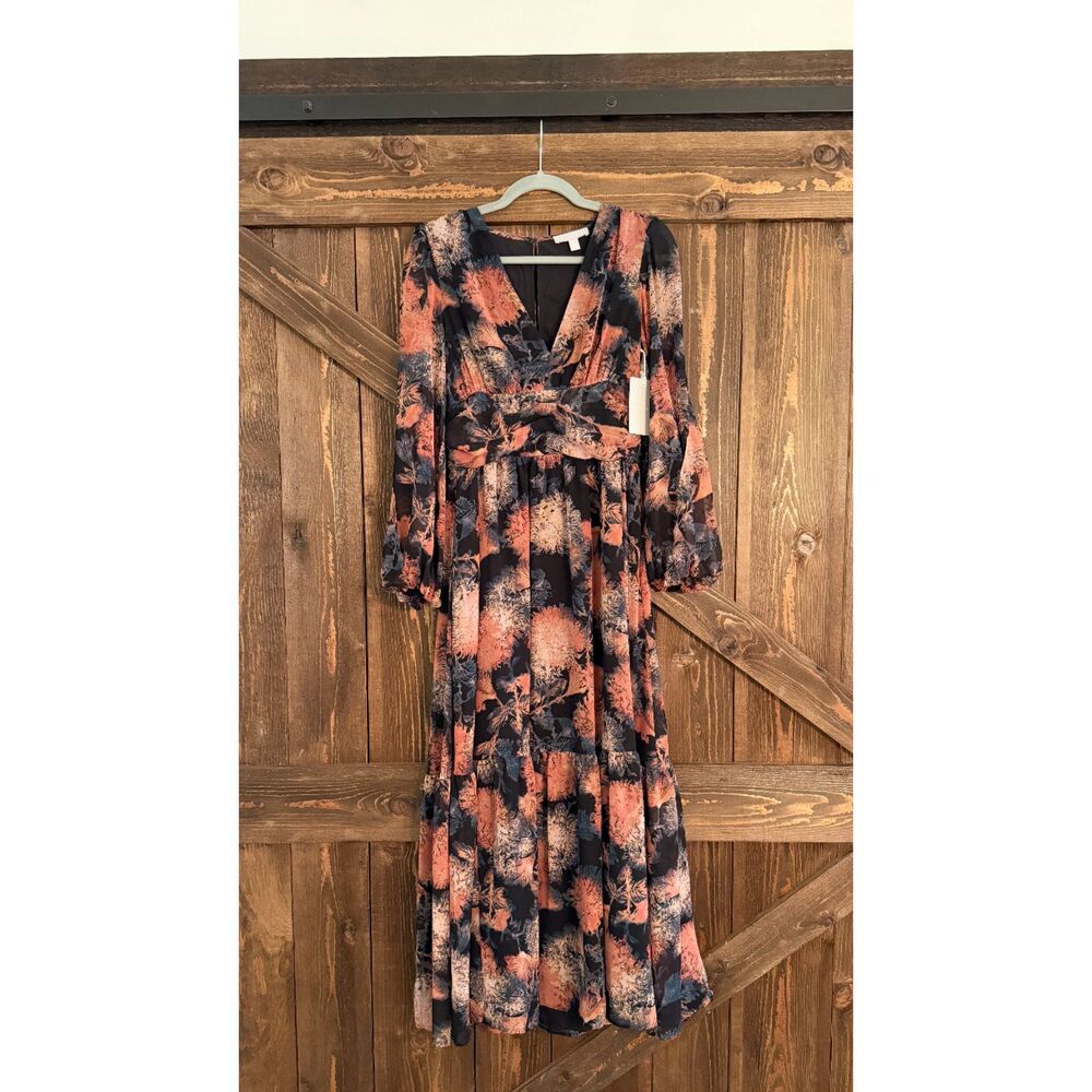 Chelsea28 floral tiered split sleeve maxi dress | Size Small | NWT